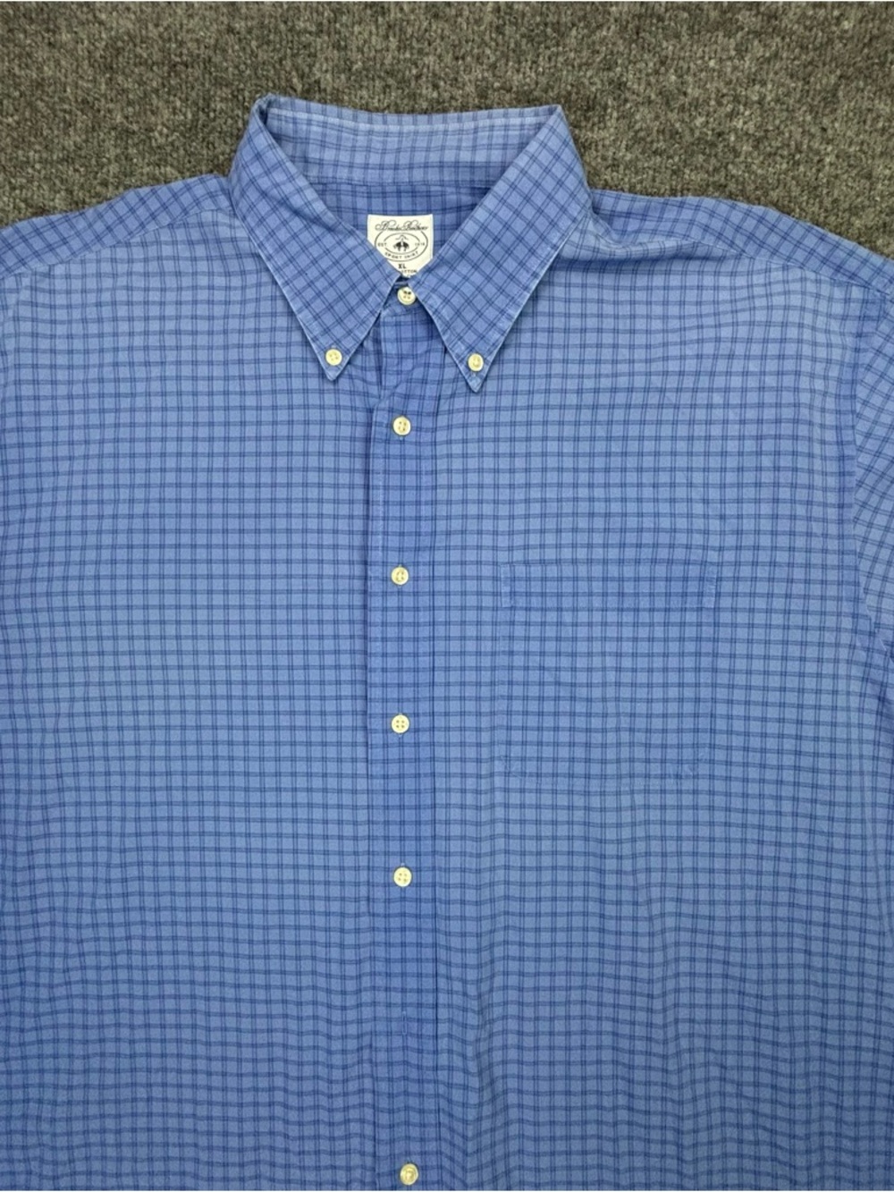 Brooks Brothers Sport Shirt Mens XL Blue Plaid All Cotton Button Down Business - Picture 7 of 11